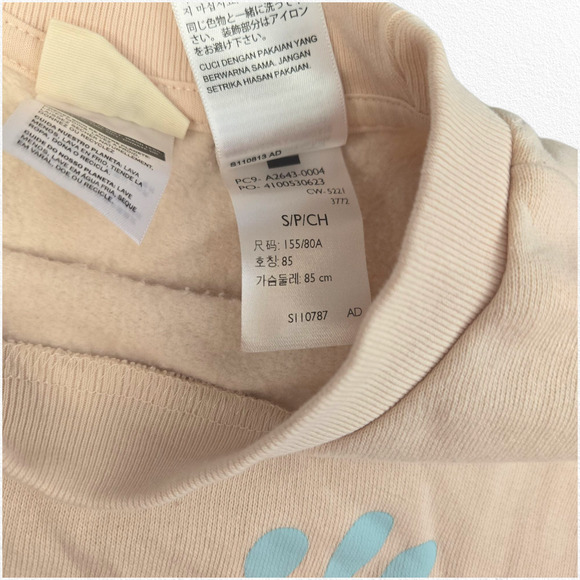 Levi's Peach Pink Graphic Logo Cropped Crewneck Pullover Sweatshirt Size Small - Picture 5 of 7